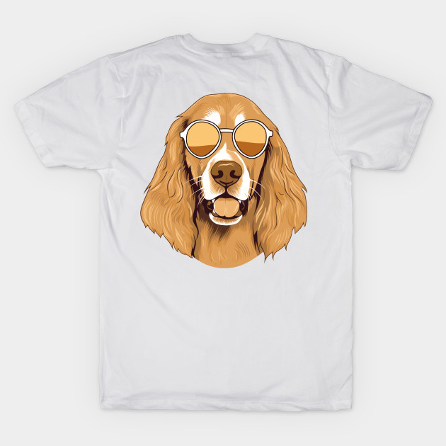 Golden Summer dog in sunglasses, golden retriever by maasPat